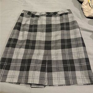 BROOKS BROTHERS 346 Wool Plaid Metallic Lined Pleated Skirt Size 8
